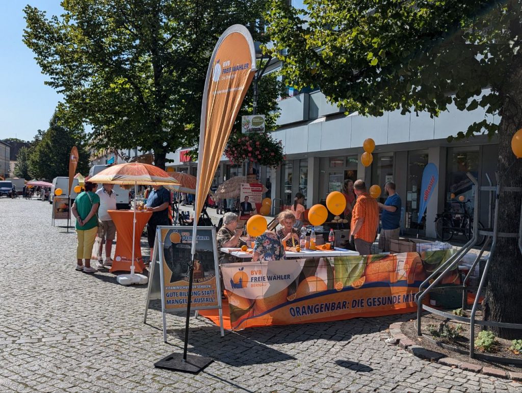 Stand von BVB / FREIE WÄHLER in der Bürgermeisterstraße