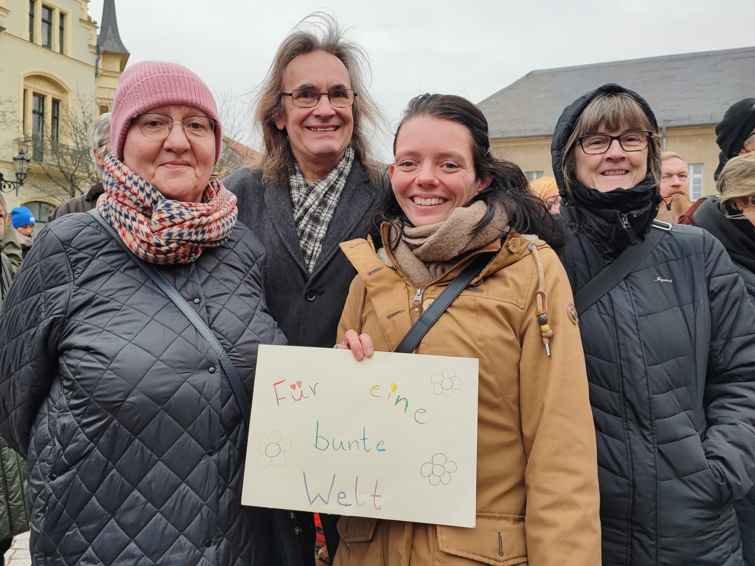 Nadine Schnittke auf Demo Diversity Bernau mit Anna Vida, Peter Zelt und Frau