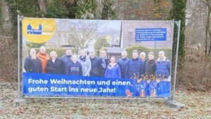 Aufsteller mit Weihnachtsgruß von BVB Freie Wähler