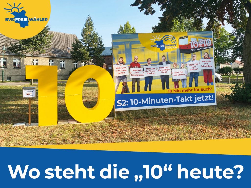 Plakat zum 10 Minuten-Takt S2