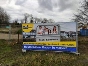 Plakat zum Venusbogen von BVB / FREIE WÄHLER